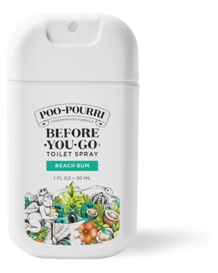 Poo-Pourri Before-You-Go Pocket Toilet Spray, Travel Essentials, Beach Bum, 1 Fl Oz, Up to 50 Uses, On-The-Go Bathroom Odor Deodorizer with Essential Oils, TSA Approved Size, Coconut Orchid Scent
