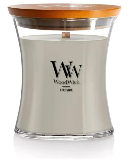 WoodWick Fireside Holiday Candle Gifts for Women and Men, 9.7 oz Medium Hourglass Candle with Crackling Wick
