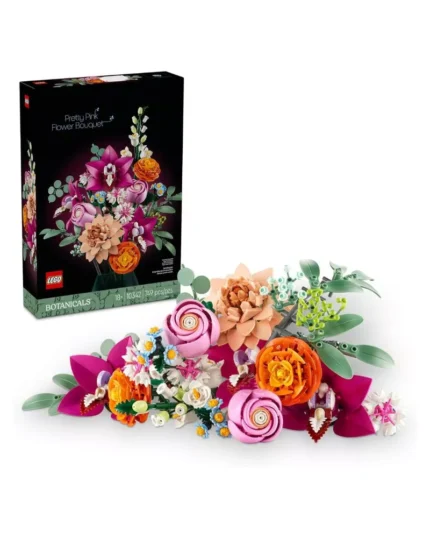LEGO Botanicals Pretty Pink Flower Bouquet Building Set for Adults - Gifts for Anniversary for Women & Men - Artificial Flowers for Decor or Table Display - 10342